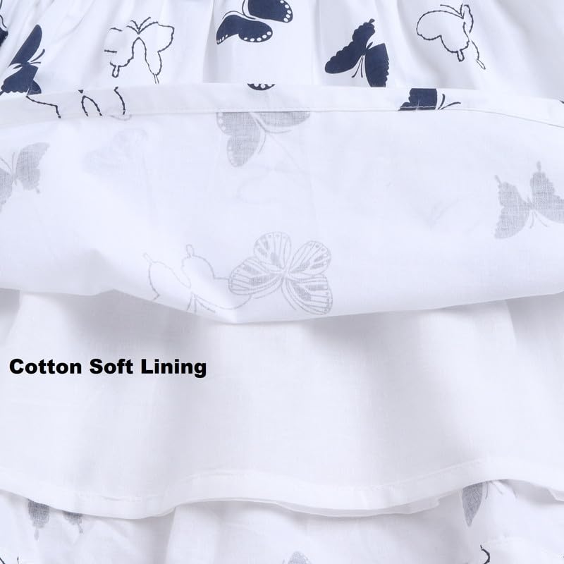Image of Mama&Bebe Summer Dress for Girls with Cotton Soft Lining | Printed Fit & Flare Kids Outfit with Cute Bow Detail | Comfortable Breathable Party & Outing Dress for Toddlers and Little Girls