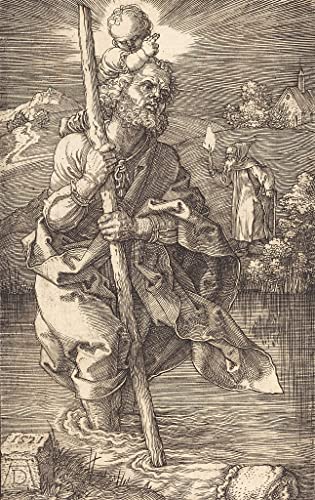 Impression Saint Christophe par Dürer pour sublimer la décoration de votre salon