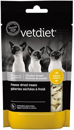 Vetdiet Golosinas para gatos, sabroso pollo liofilizado, 0.7 onzas