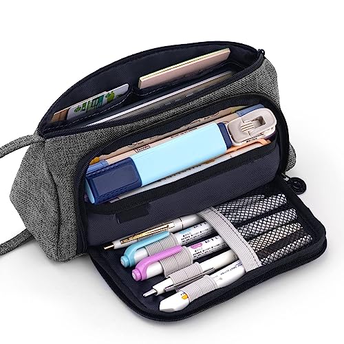 Image of Party Propz Black Pencil Pouch for Girls - 1 Pc Large Capacity Pencil Pouches for Stationary | Big Pencil Pouch for Girls | Multipurpose Pouch for Travel | Makeup Pouch | Travel Pouches for Women