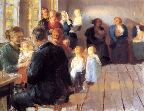 FIKAGXQGT Vintage Wall Picture Artwork Print Poster Portrait Image Vaccination by Anna Ancher Print Canvas Art for Office Decor 60x90cm