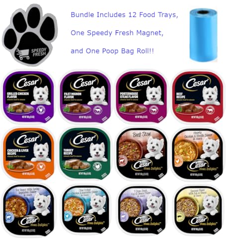 Cesar Comfortable Moist Canine Meals Bundle with 12 Flavors 35 Oz 1 Unit Every Taste Whole of 12 Items with Magnet and Roll of Poop Baggage Cucciolini Doodles Cesar comfortable moist canine meals bundle with 12 flavors 3 5 oz 1 unit every taste Whole of 12 items with magnet and roll of poop baggage cucciolini doodles