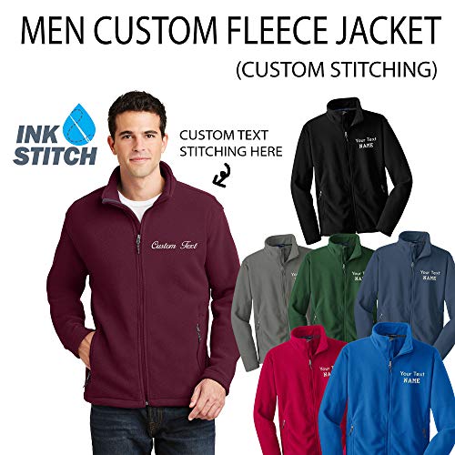 Ink Stitch Men Custom Deisgn Your Own Stitching Embroidery Fleece Basic Jackets - Insignia Blue (M) #TOP3