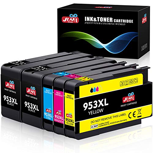 JIMIGO 953XL Cartuchos de tinta de repuesto para HP 953 XL Multipack Compatible con HP Officejet Pro 7740 8710 8715 8718 8720 8725 8728 8730 8740 8210 (2 negro, 1 cian, 1 magenta, 1 amarillo)
