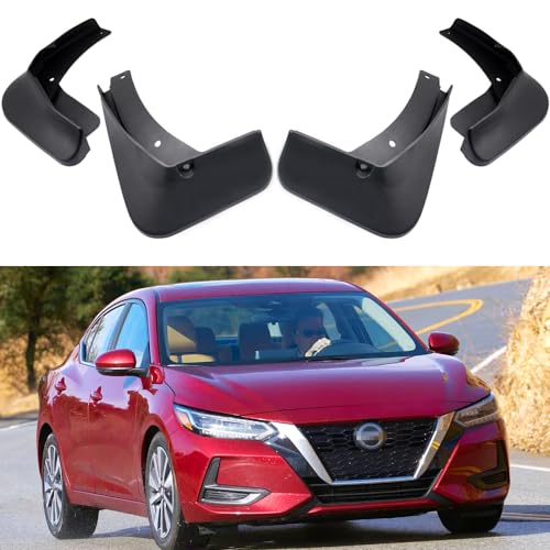 Image of Mud Flaps Splash Guards Compatible with Nissan Sentra 2020-2025 | S & SV trims Only (Not SR), Front Rear Mud Guards Set of 4, Black