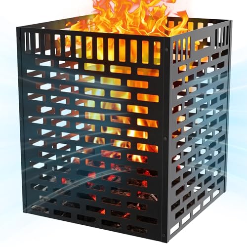 Heavy Duty Burn Barrel 63 Gallon Outdoor Steel Incinerator Drum with Burn Cage Rust-Resistant Coating for Yard Waste Leaves Paper & Wood Burning