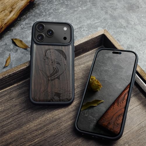 Coque iPhone 17 Pro Max compatible MagSafe étui bois antichoc - 4
