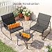 DriveMo Gartenmöbel Set 3-teilig – Balkonmöbel mit 2 Schaukelstühlen Outdoor und Tisch, Balkonmöbel Set für kleinen Balkon, Outdoor Möbel wetterfest, Textilene Sitzgruppe für Terrasse & Garten