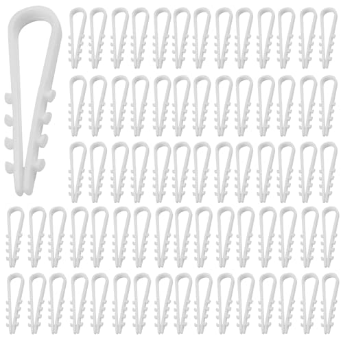 200 Stück Schlaufendübel 3-13mm Steckschlaufe Schlaufendübel FestU-Förmig Rundkabel Dübel-Klemme Ring Dübelklemmschelle Kabelbefestigung zur Befestigung Von Kabeln für Verschiedene Szenarien(Weiß)