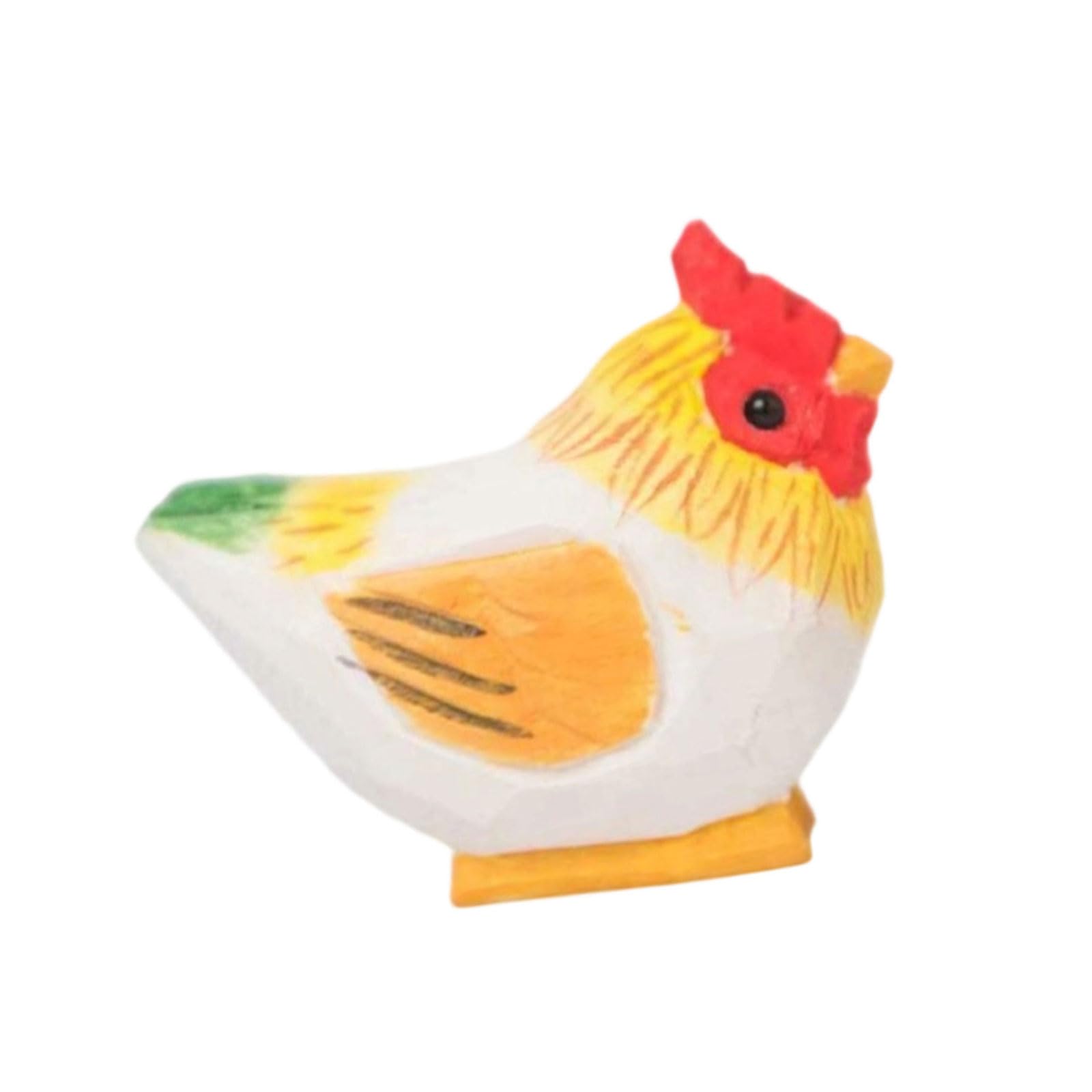 Msioytog B Hand Carved Wooden Hen Statues Wooden Animal Sculpture Table Decorations Collectible Figurine Home Decors Unique Gift Hand Carved Hen Figurine