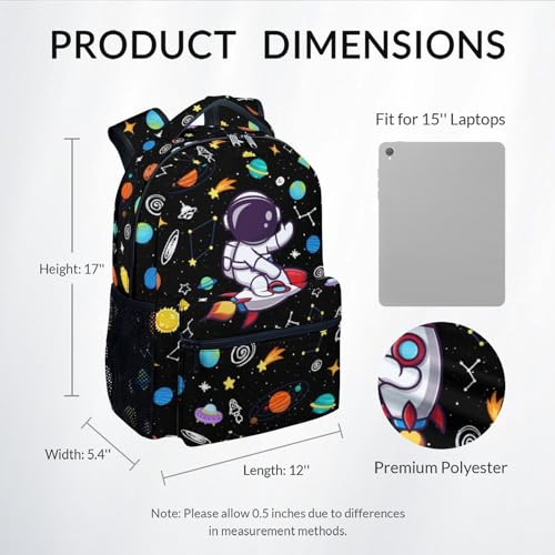 Kids Backpack Boys, 17 Inch Universe Backpacks for Kids, Bookbag for Elementary Middle School, Large Capacity Cute School Bag Features Adjustable Straps2