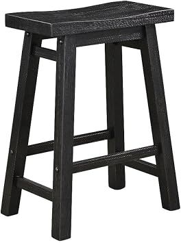 Boraam Sonoma Backless Saddle Kitchen Counter Stool - Black Charcoal