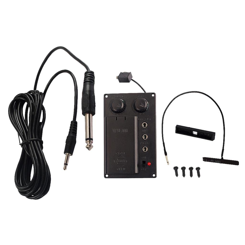 Metal Electric Violin Pickup Adjustable EQ Pickup Preamp Transducer with Piezo - Image 3 thumbnail