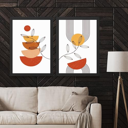 Image of Set of 2 piece of Wall Art poster Frame Painting for Wall Decoration With Acrylic Glass, living room, Home, Restraunt, Office (Black, 10 X 13 Inches)