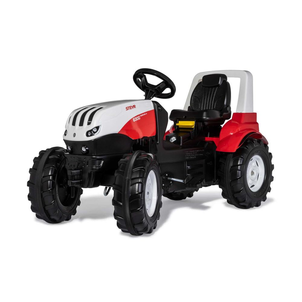 Rolly Toys RollyFarmtrac Steyr 6300 Terrus CVT 720002 Tracteur à pédales (3 Ans et Plus de 3 Ans, pneus de Roue et siège réglable en Hauteur, Rouge