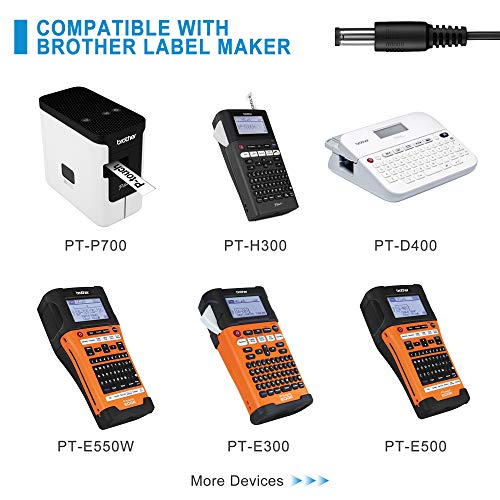 Pwron 12V 2A Printer Charger Ad-E001 Ac Power Adapter Compatible With Brother P-Touch Edge Label Maker Pt-D400 Pt-D400Ad Pt-D450 Pt-D600 Pt-E300 Pt-E500 Pt-E550W Pt-H300 Pt-P700 Pt-P750W Uu324-1220 #TOP3