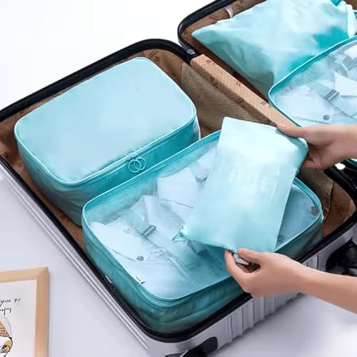 Kit Organizador de Malas 7 Peças. Facilita Separar Roupas e Acessórios, Maximizando o Espaço na Mala
