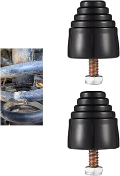 2PCS Car Suspension Bump Stopper, Rubber Automotive Suspension Shock Bump Stop Block with Nuts, Vehicle Rear Leaf Spring Bushing Shock Absorption Bumpers, Universal Fit