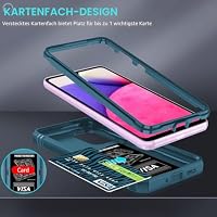LeYi Hülle für Samsung Galaxy A33 5G Kameraschieber Schutzhülle [2 Schutzglas Folie], Militärische Rüstung Ringhalter Hybrid Case Kamera Klappe Protective Handyhülle Handy Hüllen A 33 5G Cover Blau – Ansicht 3