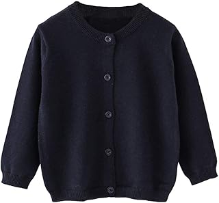 Little Girl Knit Cardigan Sweater - Toddler Button Down School Uniforms Cardigan