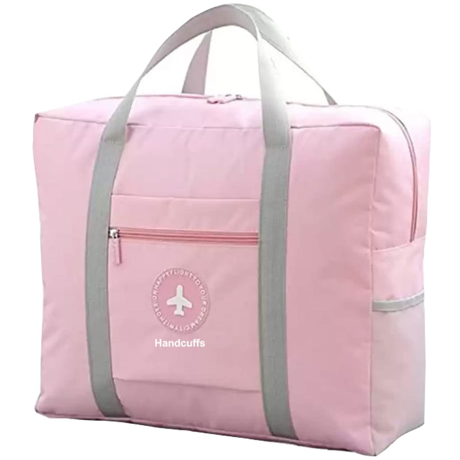 Handcuffs Travel Duffel Bag | Foldable | Lightweight | Waterproof | Luggage | Airplane | Carry-on | Flight Bags | Travelling | Holiday | Outing | Sports | Weekend | Gifts (Pink) (B09DW4J729) Amazon Price History, Amazon Price Tracker