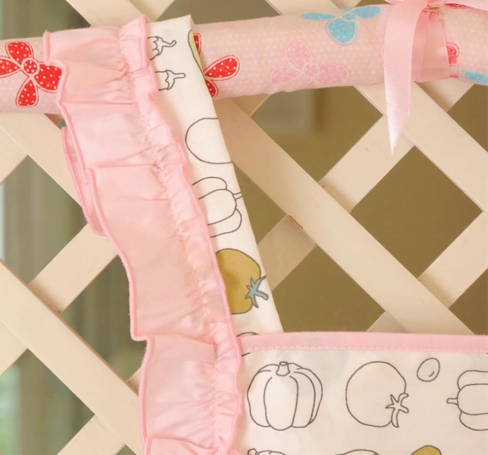 CRB Fashion Kids Cooking Baking Apron | Toddler, Little Girls, Cute Kitchen Chef Aprons (2 to 5 Years Old, Peach Pink)