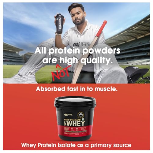 Image of Optimum Nutrition (ON) Gold Standard 100% Whey Protein Powder 4 Kg (Double Rich Chocolate), for Muscle Support & Recovery, Vegetarian - Primary Source Whey Isolate