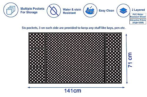 Image of Stylista Refridgerator top Cover Suitable for Samsung RS76CG8003S9HL, 653 Liter Fridge, Dimension (WXD) 71x141 CM, Polka dot Pattern Grey