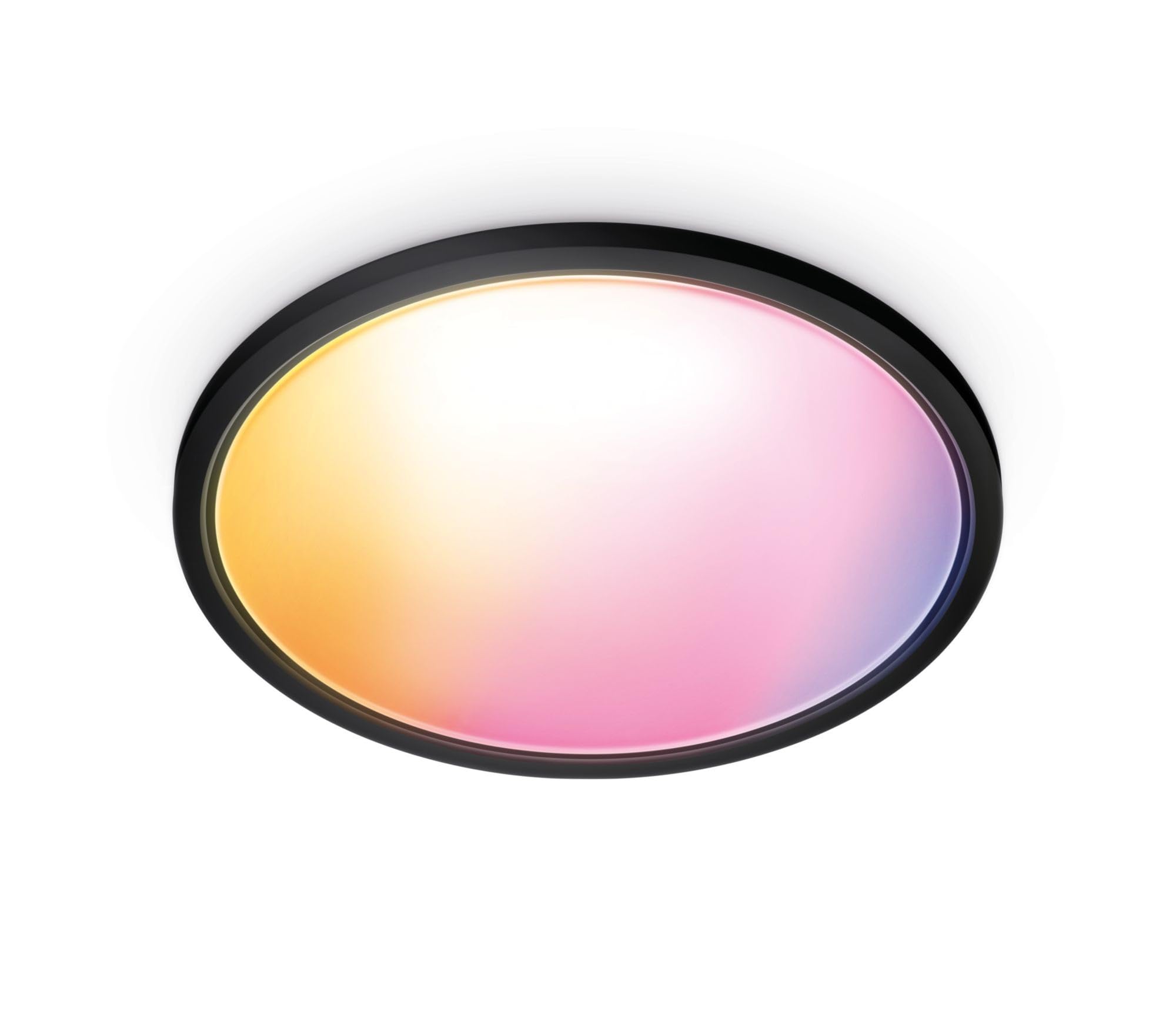 Wiz SuperSlim 22W Siyah Sıva Üstü RGB Akıllı LED Yuvarlak Panel Tavan Armatürü 42 cm çapında 2600 Lumen