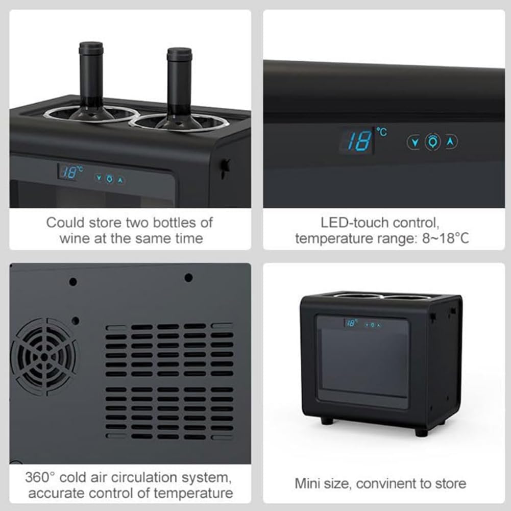 Mini refrigeratore elettrico per bottiglie di vino, con pulsante touch LED, termostato intelligente, per feste, barbecue, picnic, refrigeratore per vino