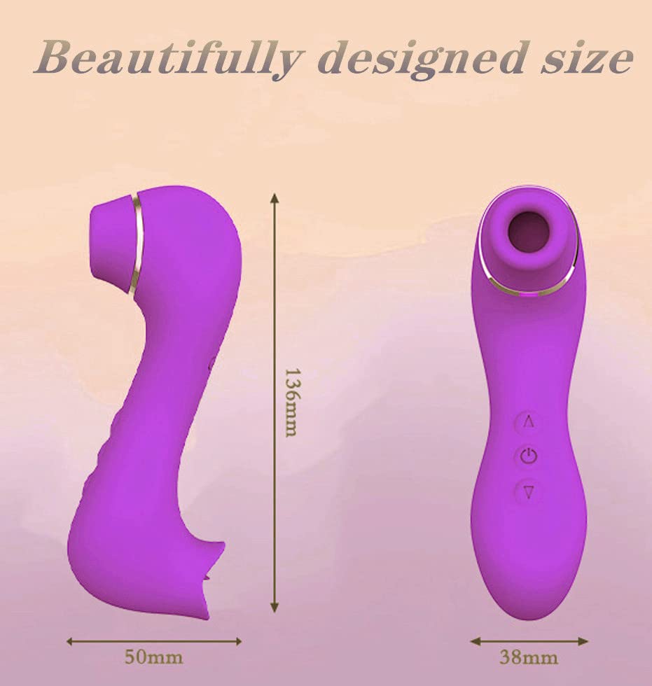 Massaggiatore elettrico，Ṥucchia e Lînguá Çlitòrīdè per Donna Vîbràtóri Clídórídè Dónnà, con 10 * 10 livelli di massaggio regolabiliṠèẍ TôyșṼibratṓrḙṗer Dònṅa Realistico100% impermeabile(Viola-1)