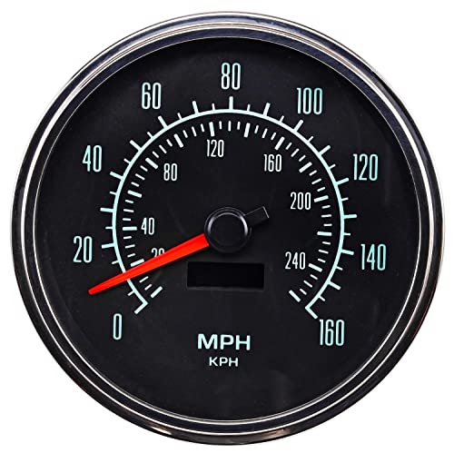 Image of Speedometer, Retro Style [5 in. Dia., 0-160 mph] | 0-160 mph, 5 in. Diameter, 270-degree Stepper Motor, Through Dial LED, Black Gauge Face
