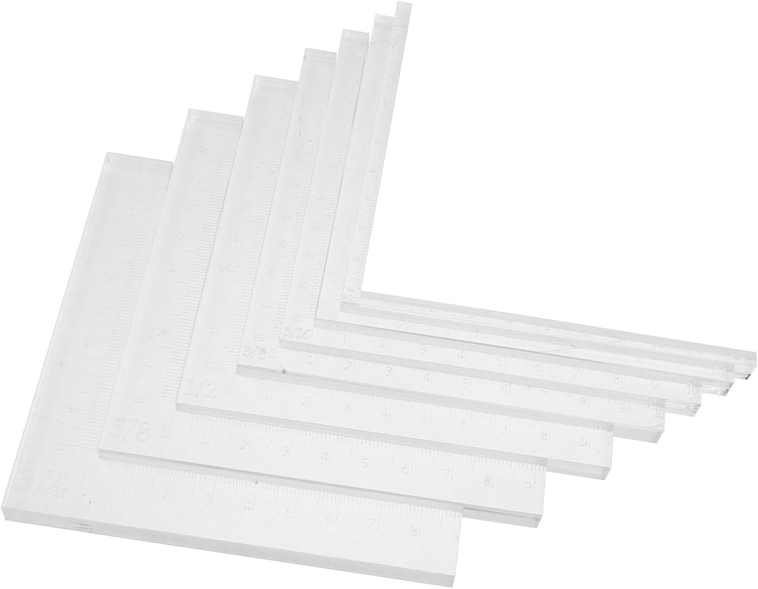 GARIOUANS 7pcs Acrylic Paper Crafting Alignment Tool L-Square Ruler with Straight Edges and Corner Markers for Card Layering and Handmade Cards Journaling Precision Positioning Guide