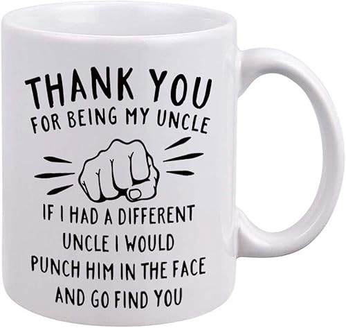 DQG CVT Taza de café divertida con texto en inglés "Thank You for Being My Uncle", regalos de broma para tíos, ideal para el día del padre,