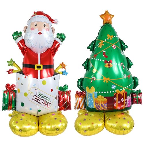 クリスマス バルーン 飾り サンタクロース クリスマスツリー 風船 特大 高さ120cm クリスマス飾り 装飾品 パーティー 飾り付け 雰囲気満点 小道具 店舗 家庭用 デコレーション用小物