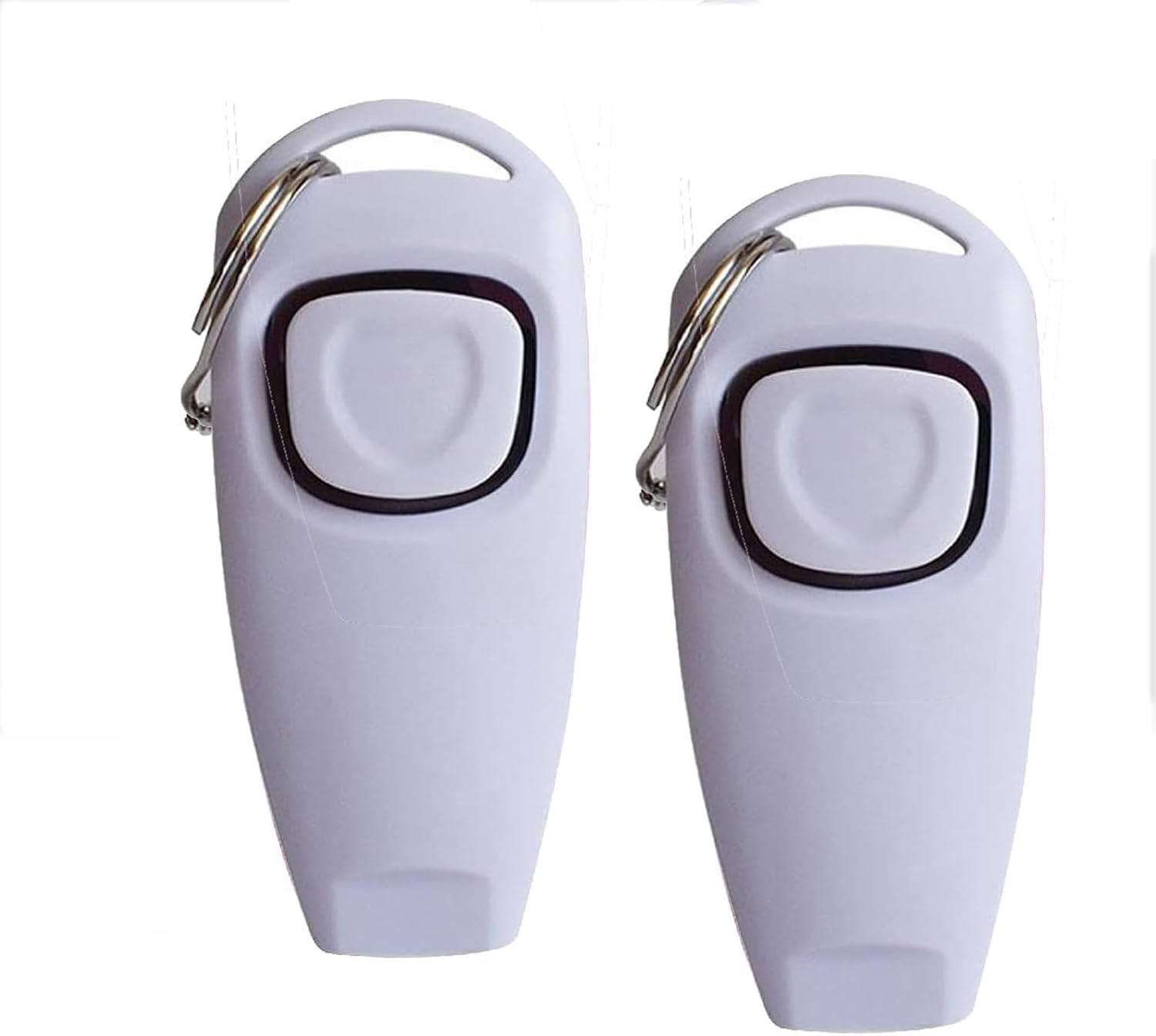 2 in 1 Training Clicker Dog Whistle for Training and Recall, Pet Training Accessories for Puppy, Cats 2 Pack with Lanyard, Award and Train Your Pet Efficiently (White)