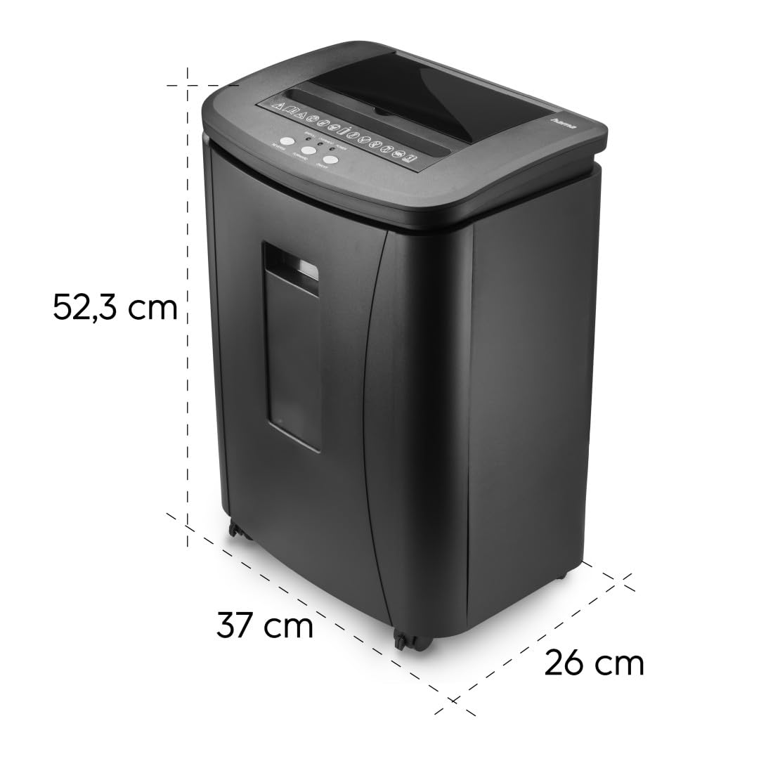 Hama Trituratore Carta Distruggidocumenti Carta Graffe, 120 fogli A4 alla volta, Sicurezza On/Off Auto, LED Overload Overheat, Funzione Indietro, Cestino 25L, Sicurezza P5 T5 E3, Nero
