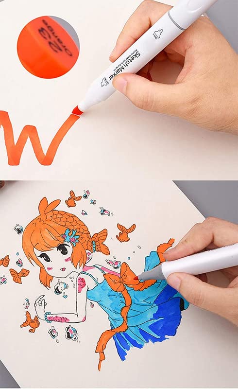 Image of Crackles Dual Tip Twin Head Marker Pen Set With Different Color For Kids & Adults For Sketching