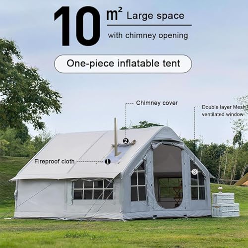 Carpa Inflable con Chimenea y Ventana para Camping hasta 8 Personas miniatura 4
