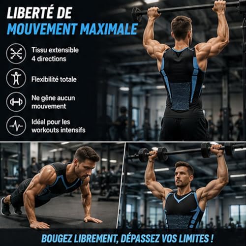 Débardeur compression homme pour gym maillot extensible séchage rapide