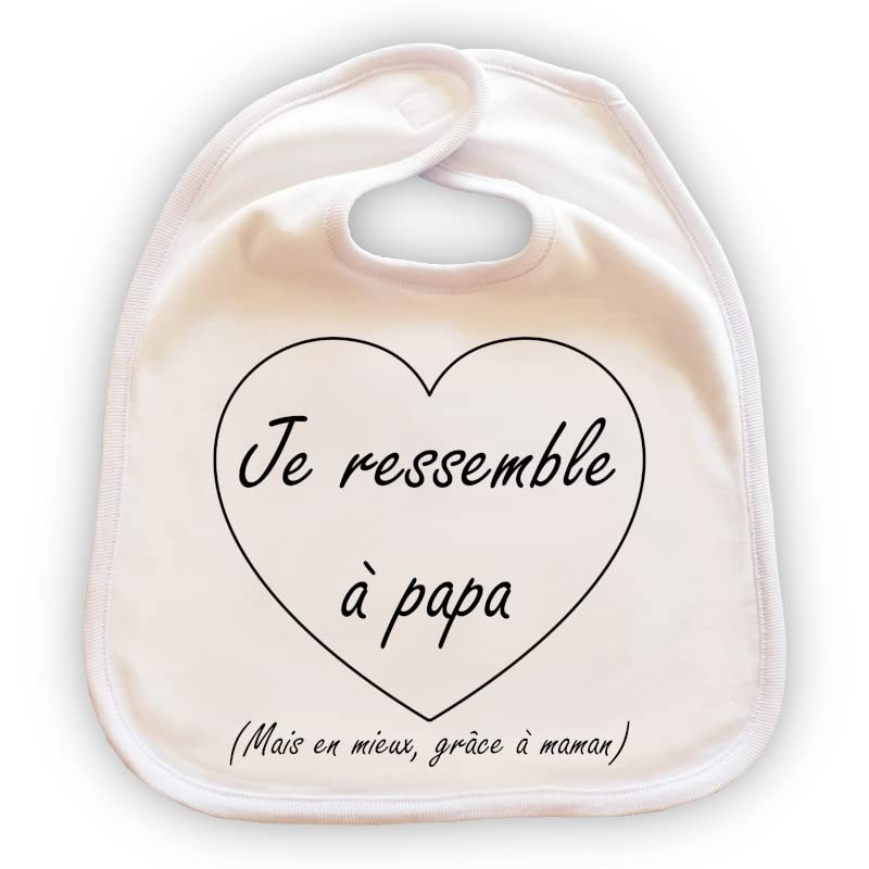 Grand bavoir pour bébé personnalisé - Cadeau original fête des pères - 