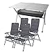 Produktbild Camping Möbel Set Tisch + 4 Stühle Grenoble, 1x Tisch Titan Space ideal für Wohnwagen und Wohnmobil