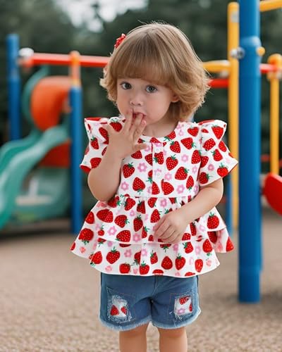 Image of NZRVAWS Girl Clothes Toddler Girls Summer Outfit Heart Tank Top+Pink Shorts 2 Piece Clothing for Girl 1 2 3 4 5 6 7 T