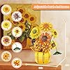 AKWME Icons Ensemble de Fleurs Ensemble de Blocs de Construction de Tournesols pour Adultes, Impressions Van Gogh, Art Botanique pour Femmes/Filles à partir de 14 Ans, Décoration/Cadeaux pour Noël