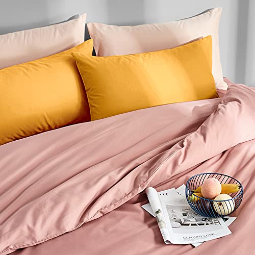 FLXXIE Microfiber Pillow Cases Queen Size Set of 2, Soft Pillowcases with Envelope Closure, Wrinkle Resistant Pillow Covers, 20x30, Ginger Yellow