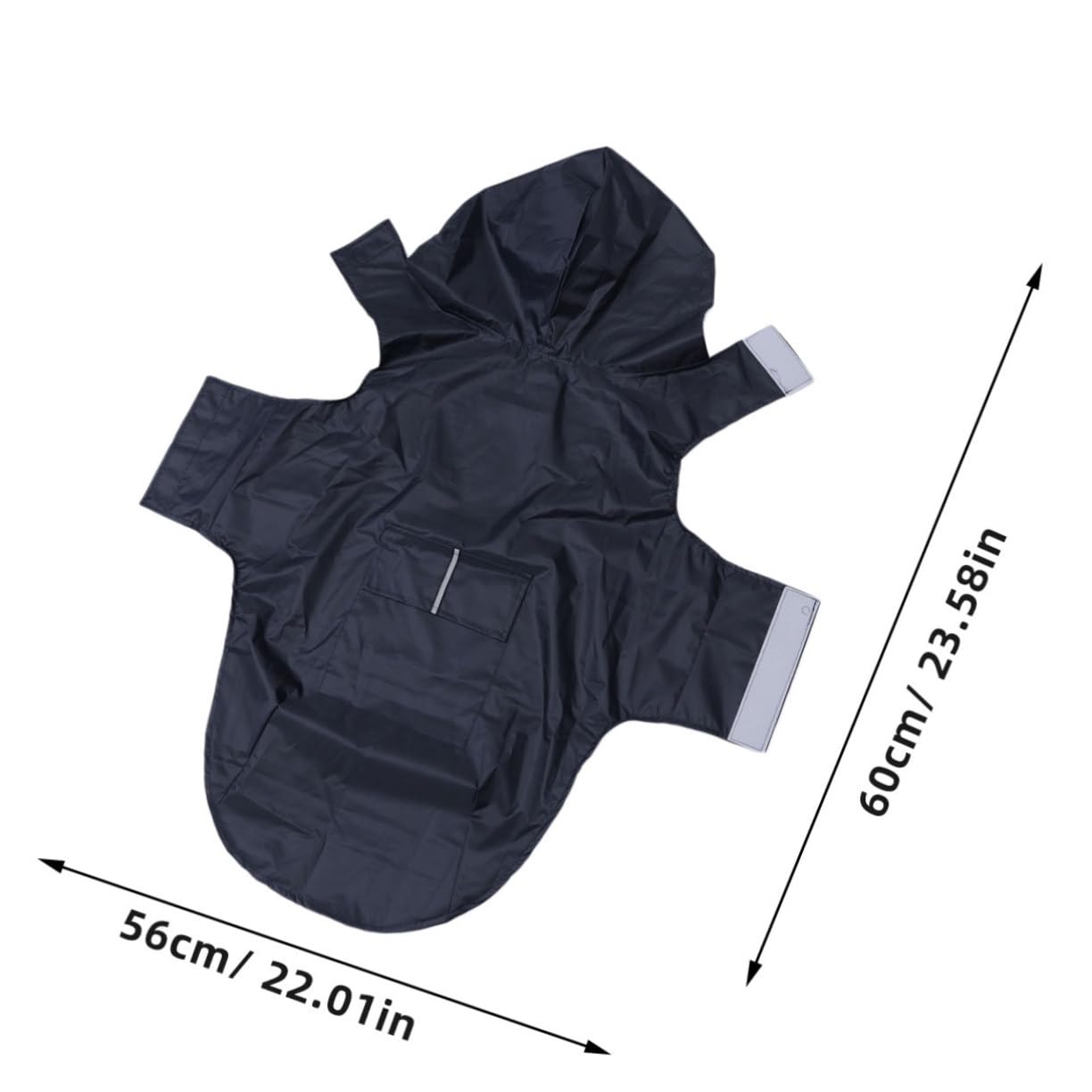 GRIRIW Nylon Dog Raincoat Reflective Striped Hooded Pet Rain Jacket for Big Dogs Puppy Poncho