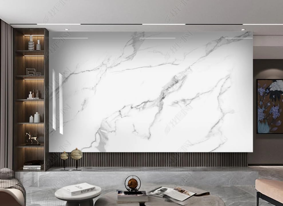 Décoration Murale Design Minimaliste Intissé Blanc Luxe - 2