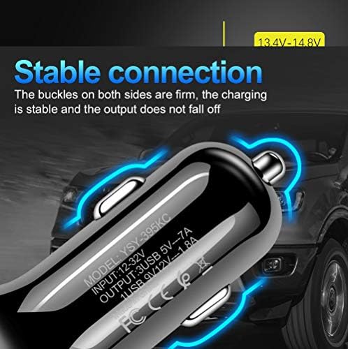 3 USB Car Charger High speed 12V Cigarette Lighter Fast Charge USB Adapter for iPhone Samsung MP3 Player Camera PDA Tablet - Compact QC3.0 Dash mobile Phone Car Charger (Black)