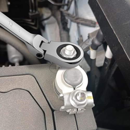 image for DISEN Extra Long Flex Head Ratcheting Wrench set, 6Pcs Double Box End 