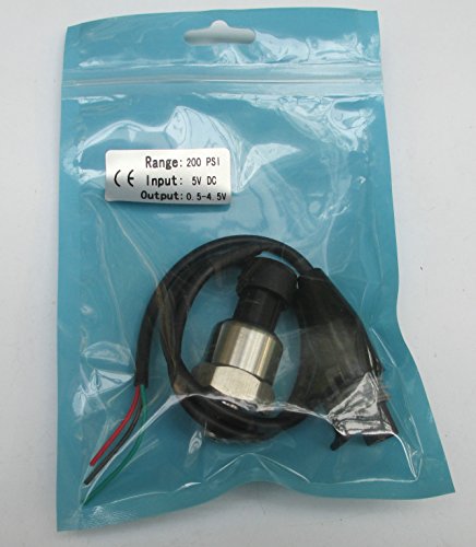 USonline911 Universal Stainless Steel Pressure Transducer Sender Solenoid for Oil Fuel Gas Air Water (200 PSI)